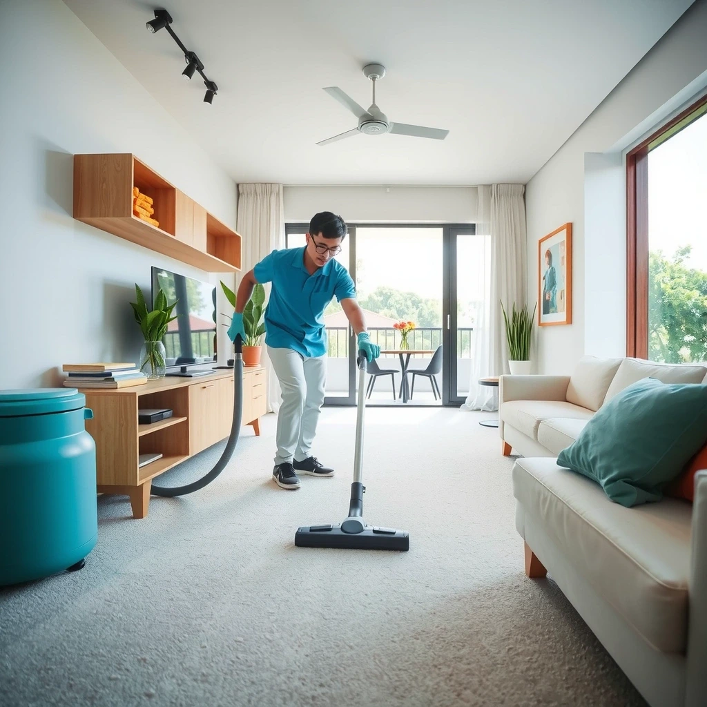 Living room cleaning
